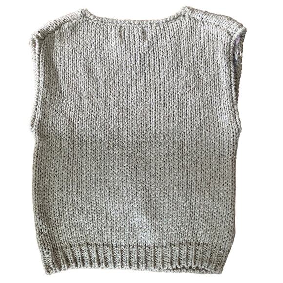 VINTAGE JAMIE SCOTT hand knit round neck vest pink gray purple size Large - Picture 2 of 7